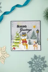 Clear Stamps and Cutting Die - Vintage Snowman O\ Christmas Tree