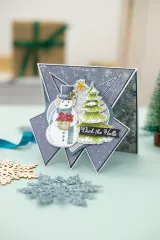 Clear Stamps and Cutting Die - Vintage Snowman O\ Christmas Tree