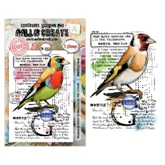 Clear Stamps Nr. 1350 - Hearted Nature - Whistling Finch by Autour De Mwa & Co