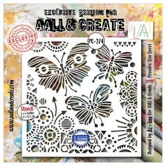 Stencil Nr. 274 - 6x6 - Dentelle Florale - Prendre Son Envol by Azoline