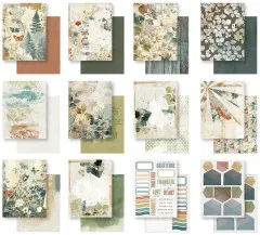 Übersicht aller doppelseitigen Designs und Elemente des Amber Ledgers Paper Packs