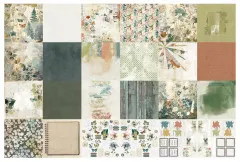 Übersicht aller 12 doppelseitigen Designs und Stanzteile des Amber Ledgers Paper Pads