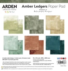Arden Creative Studio - 12x12 Paper Pad - Amber Ledgers by Katie Pertiet - Solids