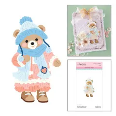 Produktverpackung und fertige Karte mit dem Winter Bär als Motiv