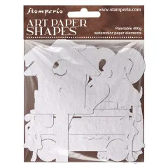 Tüte mit weißen Art Paper Shapes Furry Friends 2 aus 400-g-Aquarellpapier