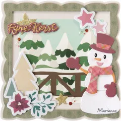 Weihnachtskarte mit ausgestanzten Mini Sternen von Marianne Design