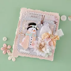 Handgemachte Weihnachtskarte dekoriert mit dem Sweet Snowman Die Cut