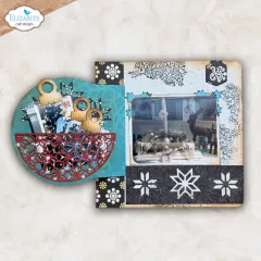 Fotoalbum-Innnenseite dekoriert mit Elizabeth Craft Designs Stempeln