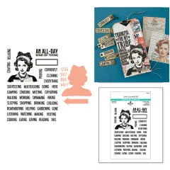 Anwendungsbeispiel: Vintage-Anhänger 'Thankful For My Tribe' mit gestempeltem Porträt, Etiketten und Collage-Papieren.