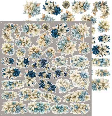 Weiterer Bogen mit winterlichen Blumenarrangements und Blüten für Bastelprojekte