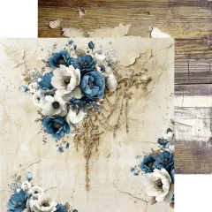 Blumenbouquet vor goldenem Kronleuchter-Stuckornament auf cremefarbenem Putz