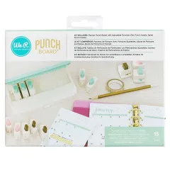 Punch Board Bundle Verpackung Vorderseite mit Produktansicht, Locher-Stamps und Planner-Beispielen