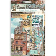 Verpackung der Cards Collection Furry Friends 2 mit Street-Art-Karten, Graffiti-Schriftzügen und Katzenmotiv