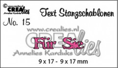 CREAlies Text Stanzschablonen - Nr. 15 - Für Sie