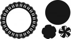 Craftables - Ribbon doily with rosette