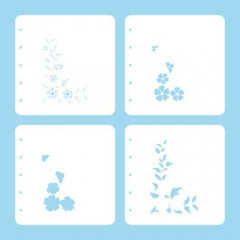 Layered combi stencil set of 7 - Blumen 2