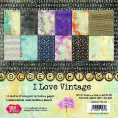 I Love Vintage 12x12 Paper Pad