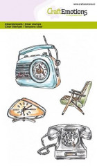 Clear Stamps - Vintage Radio, Uhr