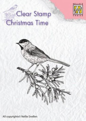 Clear Stamps - Christmas Time Zweig mit Vogel