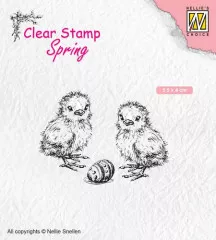 Clear Stamps - Frühling Küken mit Osterei