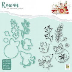 Rowan Dies and Clear stamps - Weihnachten Maus 1