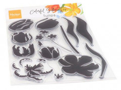 Clear Stamps - Bunte Silhouetten Tulpen