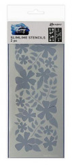 Simon Hurley 4x9 Stencil - Bold Blossoms Simline