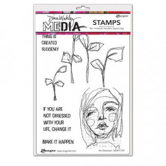 Dina Wakley Media Cling Stamps - Be Obsessed