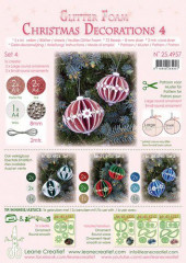 LeCrea - Glitter Foam Weihnachtskugel Dekoration Set 4