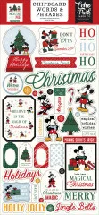 Chipboard Words & Phrases mit Weihnachtssprüchen wie Christmas, Holidays, Merry und festlichen Texten ausgestanzt