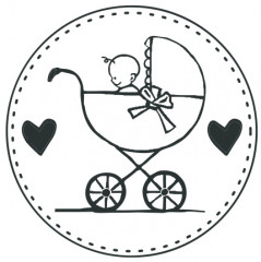 Aladine Rubber Stamp - Baby Pram