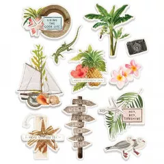 Simple Vintage Layered Sticker - Coastal