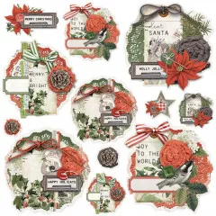 Simple Vintage Rustic Christmas Chipboard Clusters