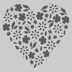 Simple Stories 6x6 Stencil - Happy Hearts Stencil Floral Heart