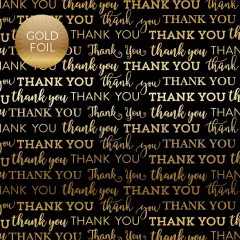 Thank You W/Gold Foil 12x12 Paper Pack