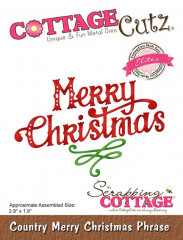 CottageCutz Dies - Country Merry Christmas Phrase