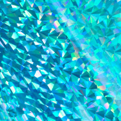 Heat Activated Foil - Iridescent Triangular Cyan