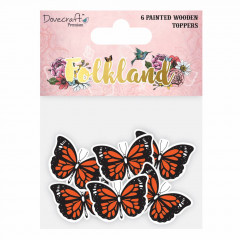 Folkland Painted Wooden Topper - Butterflies