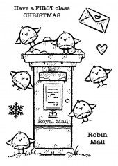 Woodware Clear Stamps - Robin Post