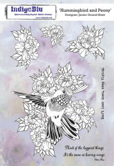 Mounted Stamps - Hummingbird and Peony