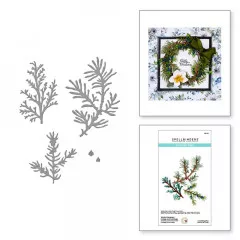 Spellbinders Etched Dies - Winter Evergreen Foliage and Ladybugs