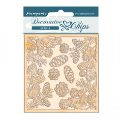 Stamperia Decorative Chips - Romantic Christmas Pinecones