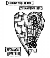 Cling Stamps - Mechanical Heart