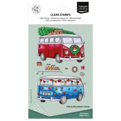 Vaessen Creative - Clear Stamps - Christmas Hippie Bus 1 by Carla Creates