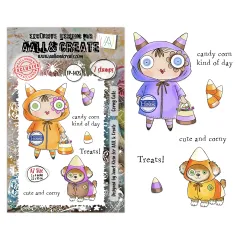 Clear Stamps Set Nr. 1425 Costume Chronicles mit 7 Stempeln von Aall & Create, Design Janet Klein, zeigt süße Charaktere in Halloween-Kostümen