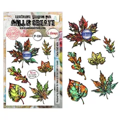 Aall & Create Clear Stamps Set Hearted Nature Unbe-leaf-able A6 mit 6 detaillierten Blatt-Motiven.
