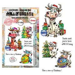 Clear Stamps Nr. 1496 - Festive Friends - Moo-ry Christmas! by Autour De Mwa & Co
