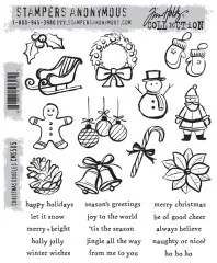 Tim Holtz Cling Stamps - Christmas Doodles
