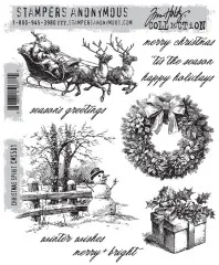 Tim Holtz Cling Stamps - Christmas Spirit