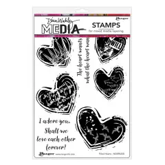 Dina Wakley Media Cling Stamps - Filled Hearts